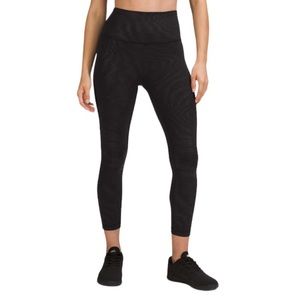 Lululemon Wunder Train High-Rise Leggings 23" Black Foil Everlux Sz 12